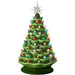 Large Pre-Lit Ceramic Christmas Tree Decoration w/ LED Light, Timer - 18in