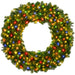 Pre-Lit Artificial Fir Christmas Wreath w/ Multicolor LED Lights, PVC Tips