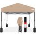 One-Person Setup Instant Pop Up Canopy w/ Case, 4 Weight Bags - 10x10ft