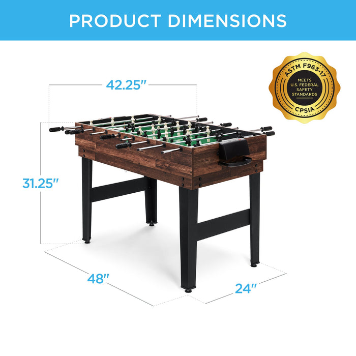 Ensemble de table de jeu 10 en 1 avec billard, baby-foot, ping-pong et échecs - 2 x 4 pieds