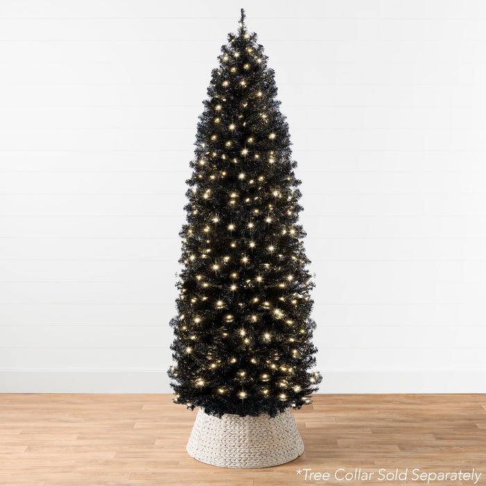 Sapin de Noël artificiel pré-éclairé en forme de crayon noir