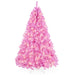 Pre-Lit Artificial Pink Christmas Tree w/ Incandescent Lights, Metal Stand