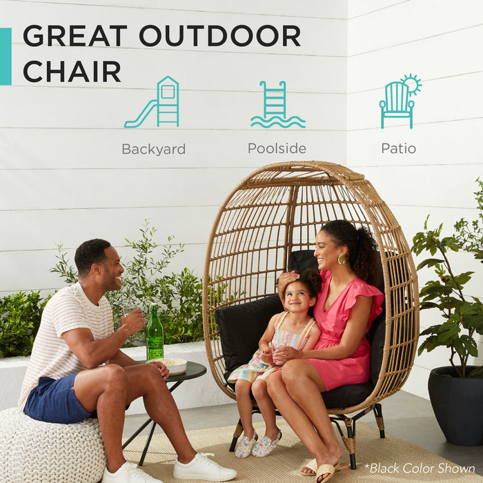 Wicker Egg Chair Oversized Indoor Outdoor Patio Lounger