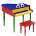 Kids Mini Wooden Grand Piano w/ Lid, Bench, Music Rack, Song Book, Stickers