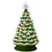 Large Pre-Lit Ceramic Christmas Tree Decoration w/ LED Light, Timer - 18in