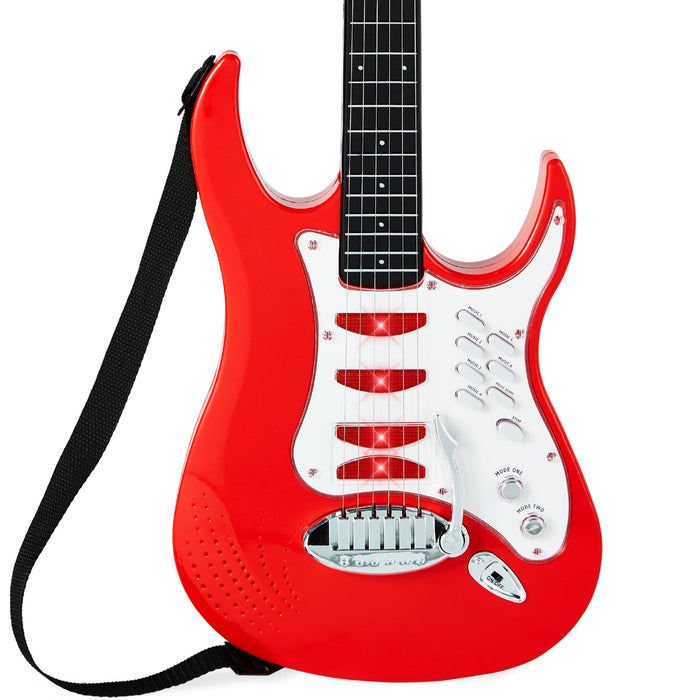 Kids Electric Guitar Toy Play Set w/ 6 Songs, Microphone, Amp