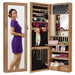 Door/Wall Mount Mirror Jewelry Cabinet Armoire w/ Inside Mirror, LED Lights