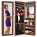 Door/Wall Mount Mirror Jewelry Cabinet Armoire w/ Inside Mirror, LED Lights