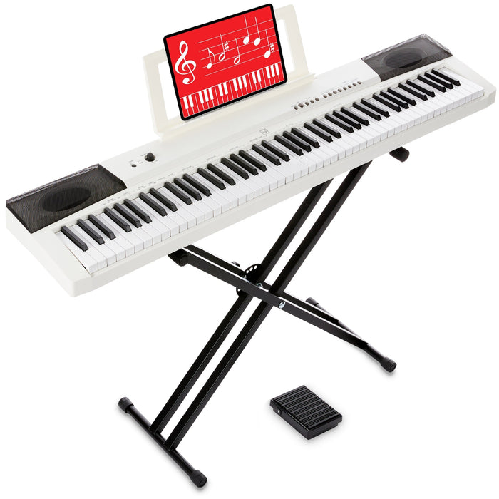 88-Key Digital Piano Set w/ Semi-Weighted Keys, Stand, Sustain Pedal