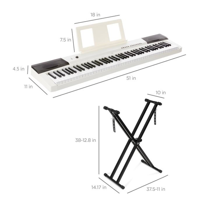 Ensemble de piano numérique à 88 touches avec touches semi-lestées, support et pédale de sustain