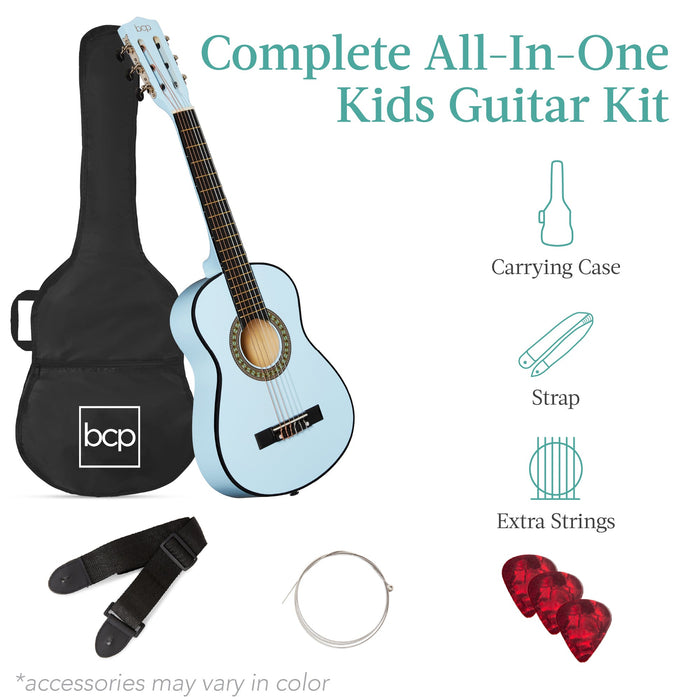 Kids Acoustic Guitar Beginner Starter Kit with Carrying Case - 30in