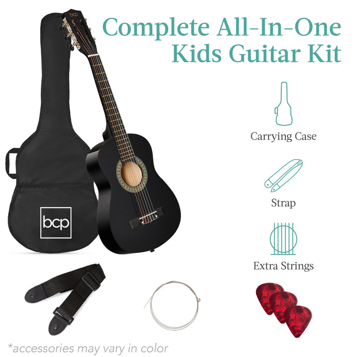 Kids Acoustic Guitar Beginner Starter Kit with Carrying Case - 30in