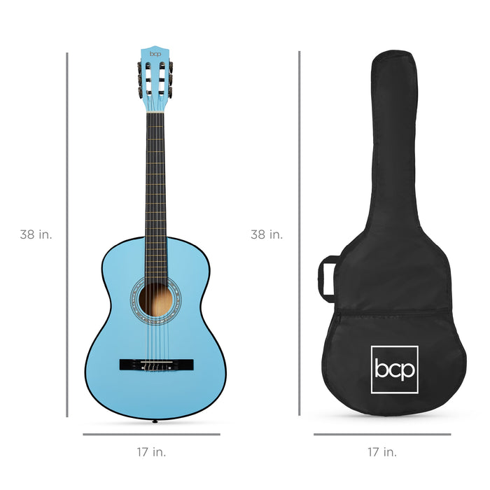 Ensemble de guitare acoustique pour débutant avec étui, sangle et cordes - 38 pouces