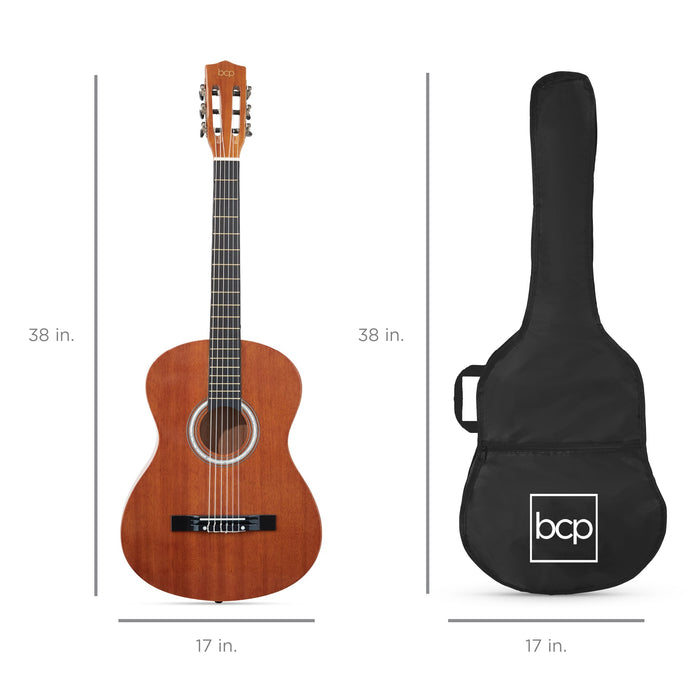 Ensemble de guitare acoustique pour débutant avec étui, sangle et cordes - 38 pouces