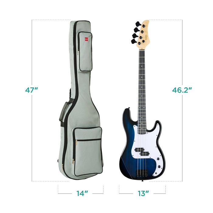 Guitare basse électrique 4 cordes pour débutant avec étui rembourré