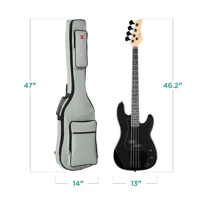 Guitare basse électrique 4 cordes pour débutant avec étui rembourré