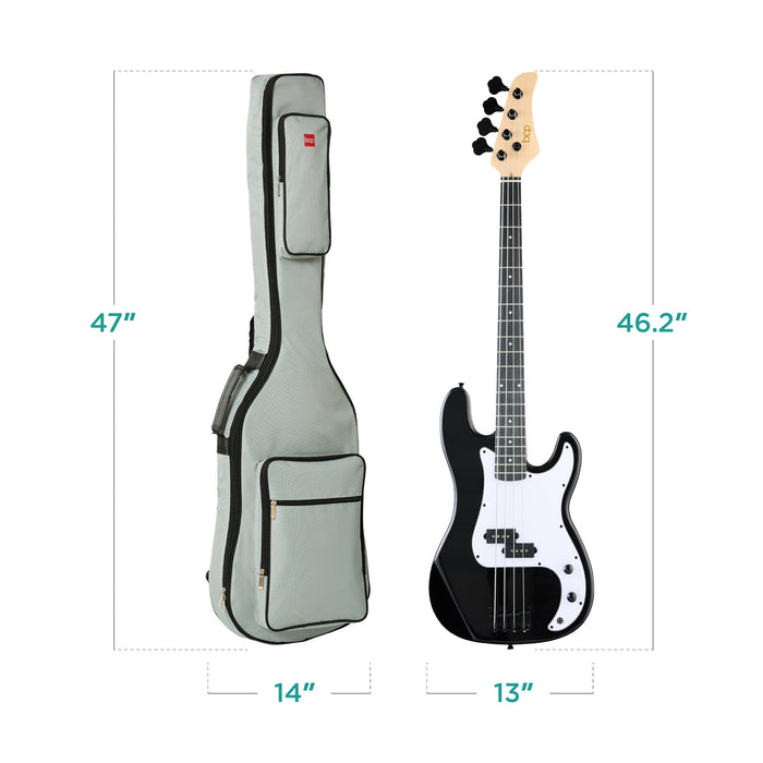 Guitare basse électrique 4 cordes pour débutant avec étui rembourré