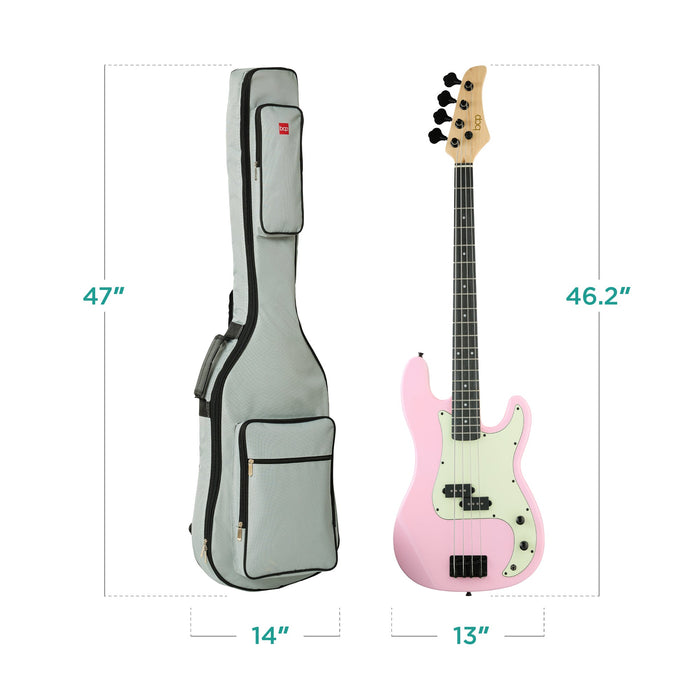 Guitare basse électrique 4 cordes pour débutant avec étui rembourré