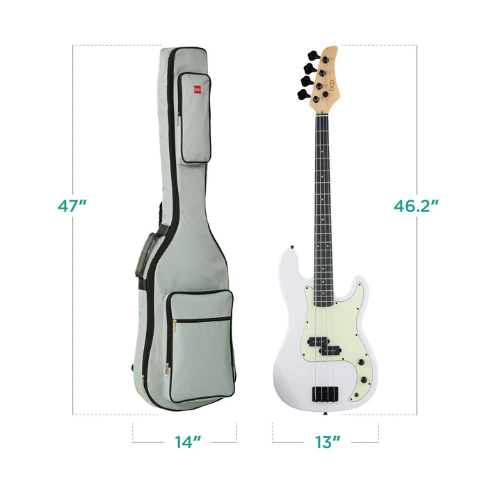 Guitare basse électrique 4 cordes pour débutant avec étui rembourré