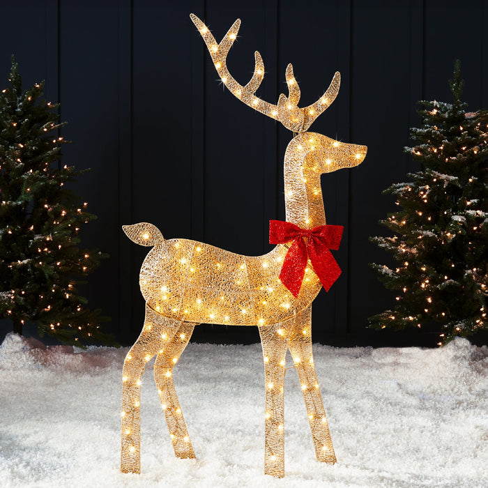 Lighted 2D Christmas Buck Outdoor Decor w/ 105 LED Lights - 5ft