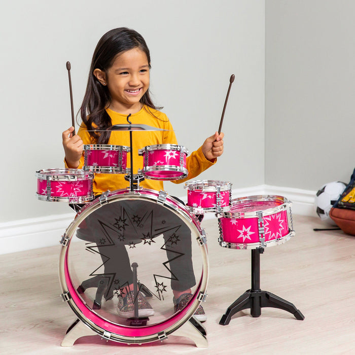 11-Piece Kids Beginner Drum Percussion Musical Instrument Toy Set