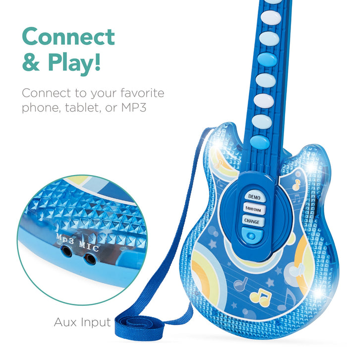 Jouet de guitare pour enfants avec microphone et support - 19 pouces