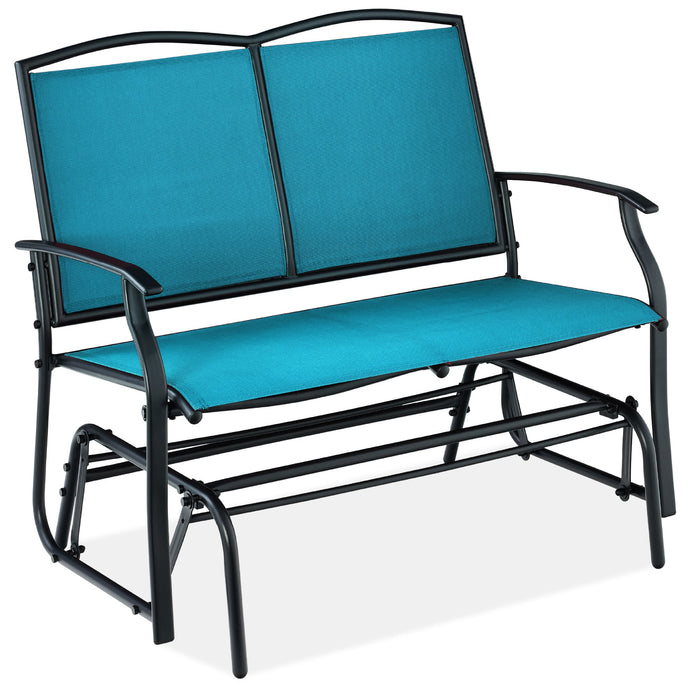 2-Person Patio Loveseat Swing Glider, Bench Rocker w/ Armrests