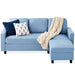 Upholstered Sectional Sofa Couch w/ Chaise Lounge, Reversible Ottoman Bench