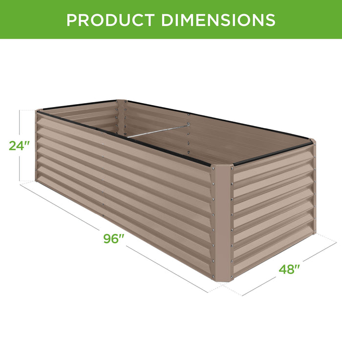 Jardinière surélevée en métal pour légumes, fleurs et herbes aromatiques - 8x4x2ft