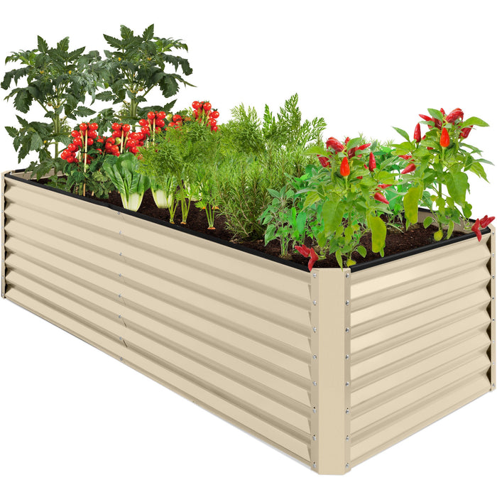 Outdoor Metal Raised Garden Bed for Vegetables, Flowers, Herbs - 8x4x2ft