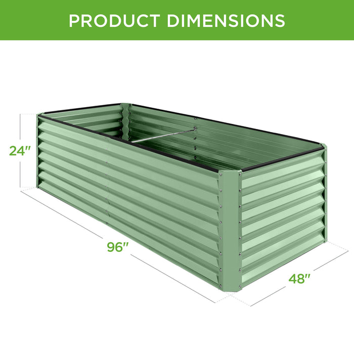 Jardinière surélevée en métal pour légumes, fleurs et herbes aromatiques - 8x4x2ft