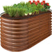 Outdoor Raised Metal Oval Garden Bed, Planter Box - 4x2x2ft