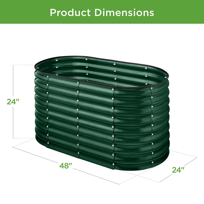 Jardinière ovale surélevée en métal pour extérieur, jardinière - 4x2x2ft