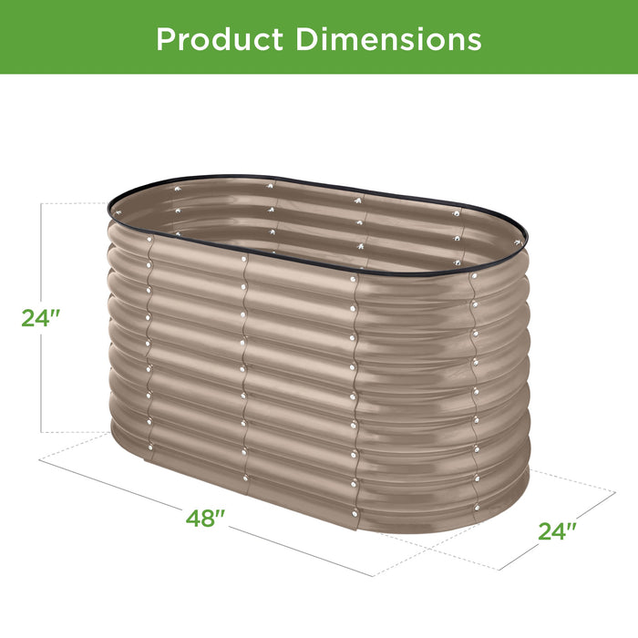 Jardinière ovale surélevée en métal pour extérieur, jardinière - 4x2x2ft