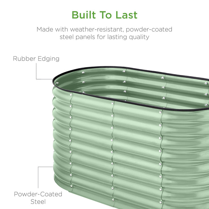 Jardinière ovale surélevée en métal pour extérieur, jardinière - 4x2x2ft