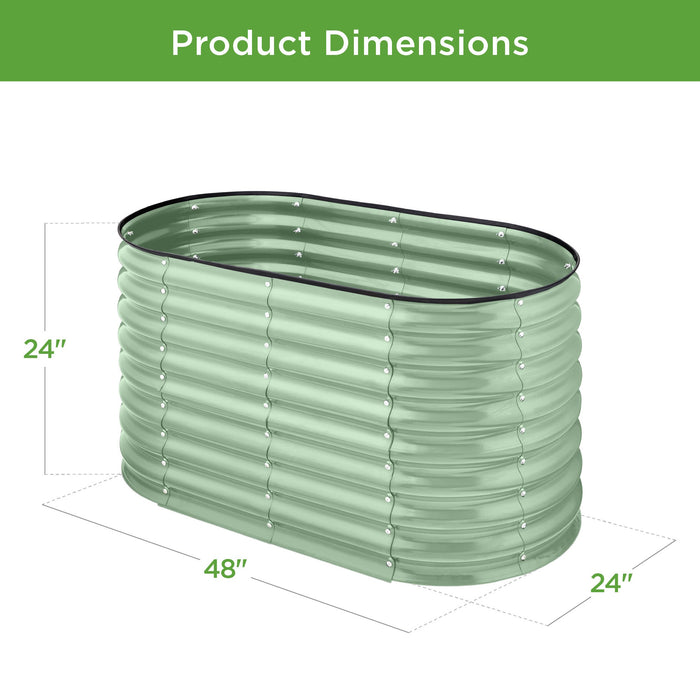 Jardinière ovale surélevée en métal pour extérieur, jardinière - 4x2x2ft