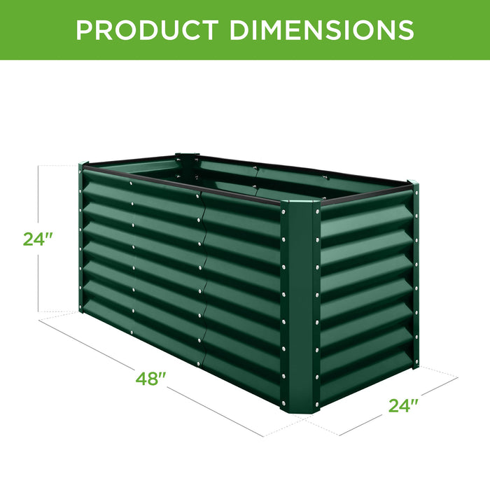 Outdoor Metal Raised Garden Bed for Vegetables, Flowers, Herbs - 4x2x2ft