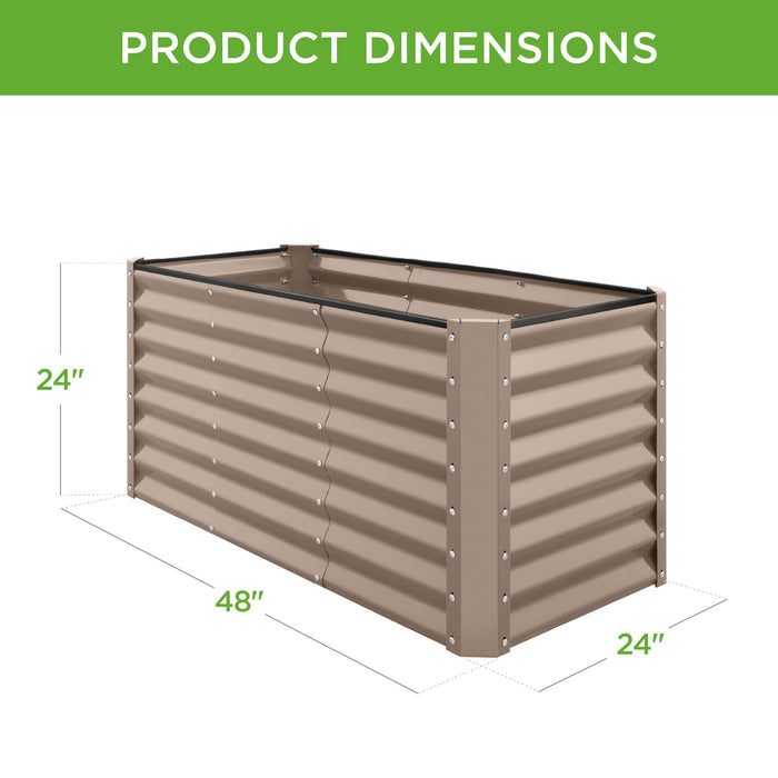 Outdoor Metal Raised Garden Bed for Vegetables, Flowers, Herbs - 4x2x2ft