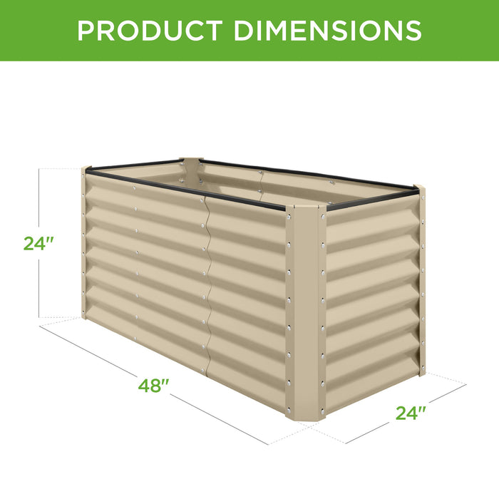 Outdoor Metal Raised Garden Bed for Vegetables, Flowers, Herbs - 4x2x2ft