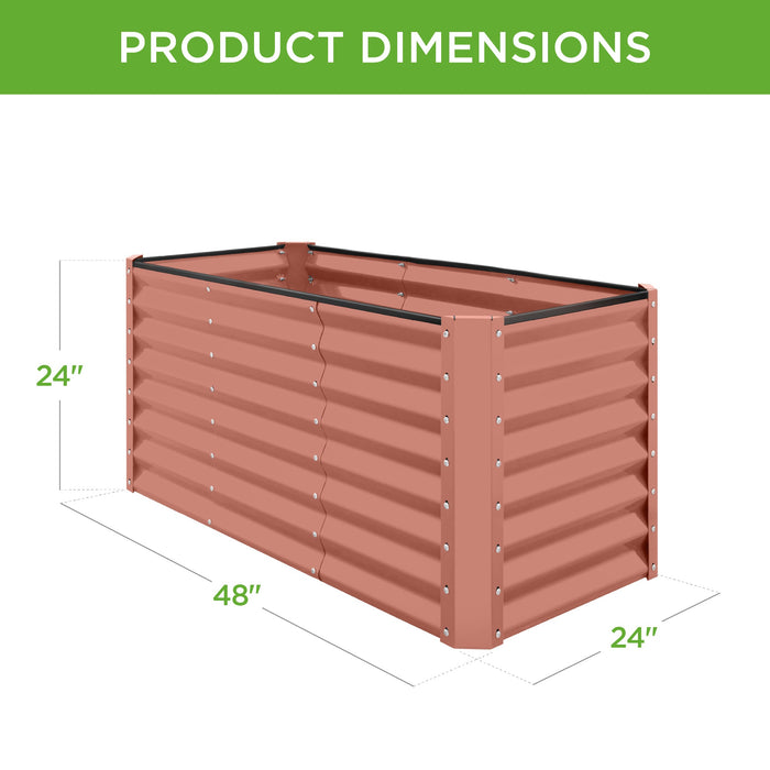 Outdoor Metal Raised Garden Bed for Vegetables, Flowers, Herbs - 4x2x2ft