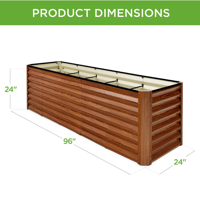 Jardinière surélevée en métal pour légumes, fleurs et herbes aromatiques - 8 x 2 x 2 pieds