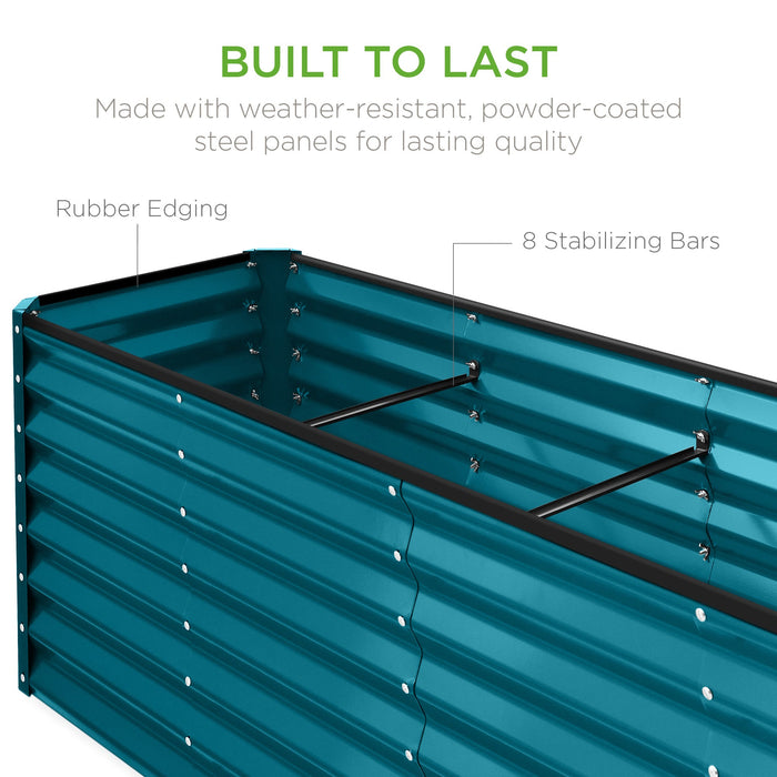 Jardinière surélevée en métal pour légumes, fleurs et herbes aromatiques - 8 x 2 x 2 pieds