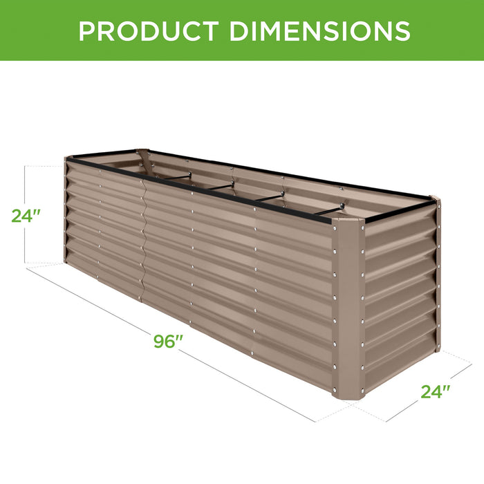 Jardinière surélevée en métal pour légumes, fleurs et herbes aromatiques - 8 x 2 x 2 pieds