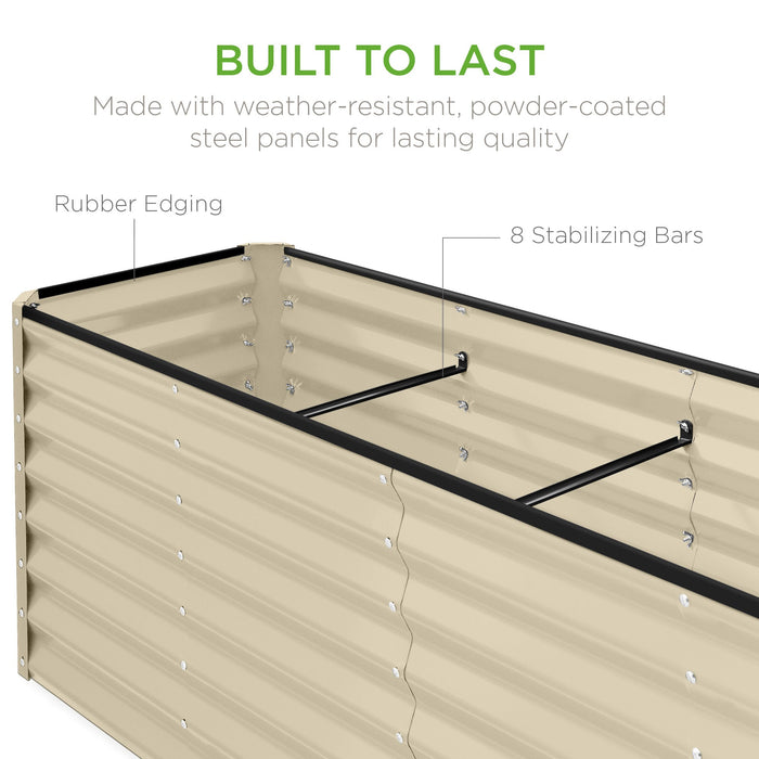 Jardinière surélevée en métal pour légumes, fleurs et herbes aromatiques - 8 x 2 x 2 pieds
