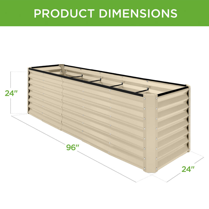 Jardinière surélevée en métal pour légumes, fleurs et herbes aromatiques - 8 x 2 x 2 pieds