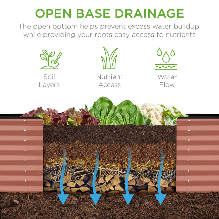 Jardinière surélevée en métal pour légumes, fleurs et herbes aromatiques - 8 x 2 x 2 pieds