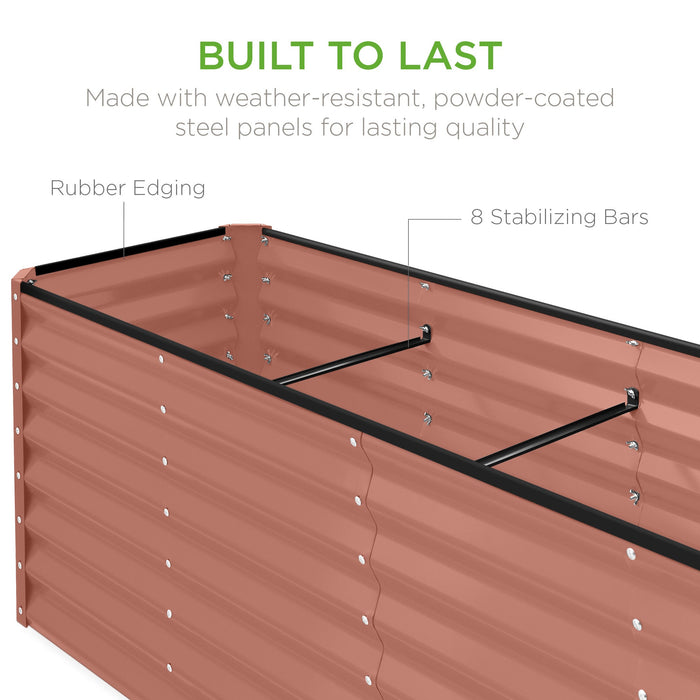 Jardinière surélevée en métal pour légumes, fleurs et herbes aromatiques - 8 x 2 x 2 pieds