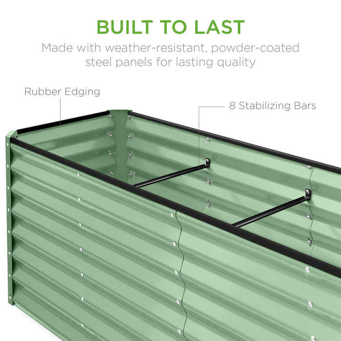 Jardinière surélevée en métal pour légumes, fleurs et herbes aromatiques - 8 x 2 x 2 pieds