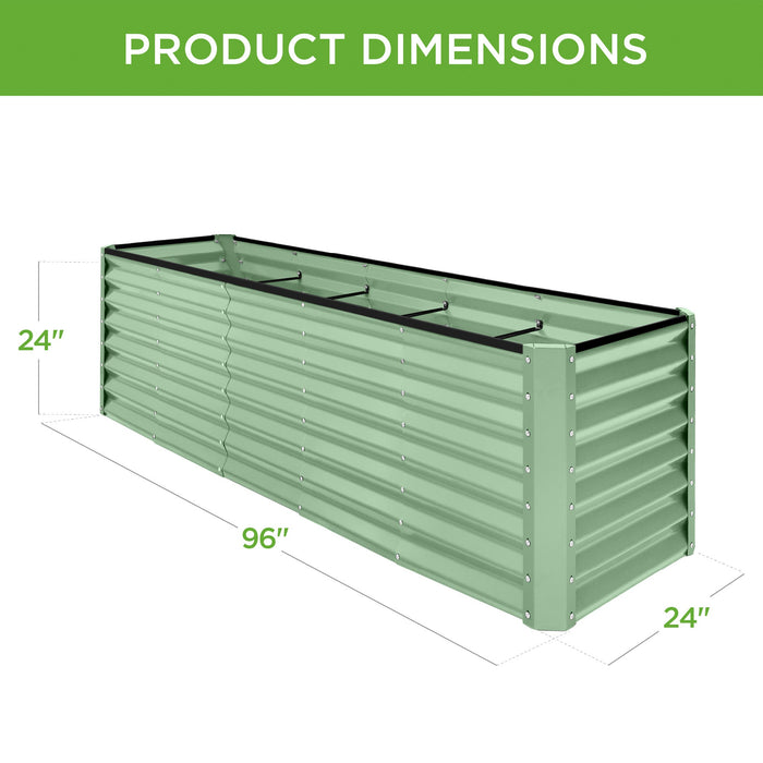 Jardinière surélevée en métal pour légumes, fleurs et herbes aromatiques - 8 x 2 x 2 pieds