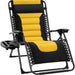 Oversized Padded Zero Gravity Chair, Folding Recliner w/ Headrest, Side Tray